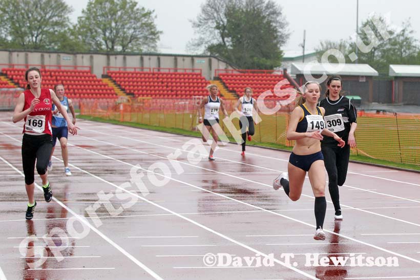 Maegan Taylor (St. Mary's College) wins the 200 metres, British College Championships, Gateshead International Stadium.